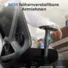 Kontoritool ergonoomiline 3D peatugi ja nimmetugi must | E-pood Tootemaailm Kontoritool ergonoomiline 3D peatugi ja nimmetugi must, millel on reguleeritava kõrgusega käetoed töö laua taga. Toolil on must tugev raam ja võrgust seljatugi.