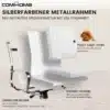 Mugav kontoritool ergonoomiline käetugedega pöörlev | E-pood Tootemaailm Mugav kontoritool ergonoomiline käetugedega pöörlev hõbedase metallraamiga ja pehme teddy-sametmaterjaliga. Toolil on tugev metallist raam ja mugav pehmendus, ideaalseks isteasendiks.