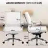Mugav kontoritool ergonoomiline käetugedega pöörlev | E-pood Tootemaailm Valge pöörlev ergonoomiline kontoritool, millel on reguleeritavad käetoed ja viis ratast jalal, hall taust. Tool on valmistatud pehmest kangast ja metallist.