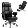 Arvutitool ergonoomiline reguleeritav | E-pood Tootemaailm Elegantne must ergonoomiline arvutitool, reguleeritavate käetugede ja seljatoega, mugav polster nahkimitatsiooniga. Toolil on esiletõstetud pehme peatoe ja jalatoe funktsioonid, asetatuna metallist ratastel alusele.
