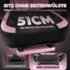 Stiilne arvutiitool roosa ja musta sametkattega ning kassikõrvadega detailid. Istme laius on näidatud märgistusega 51 cm.