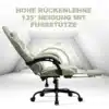 Ergonoomiline arvutitool hingav kangas reguleeritav | E-pood Tootemaailm Ergonoomiline arvutitool, hingava kangaga ja reguleeritava seljatoe ning jalatoega, paigutatud helehallil taustal, näidatud kallakul 135 kraadi juures.