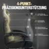 Mänguritool kangast ergonoomiline reguleeritav pöörlev | E-pood Tootemaailm Mänguritool kangast ergonoomiline reguleeritav pöörlev, millel on must kangas, kõrge seljatugi ja polsterdatud käetoed, asetub stiilsel hallil taustal. Tooli ergonoomilisi funktsioone kujutatakse nelja eri tugi- ja mugavuspunkti joonistega.