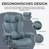 Kontoritool ergonoomiline lai seljatugi taskuvedrudega | E-pood Tootemaailm Kontoritool ergonoomiline lai seljatugi taskuvedrudega, halli värvi, klanitud metallist käetoed, mille taustal on pehme polsterdusega iste ja toetav kõrge seljatugi.
