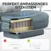 Kontoritool ergonoomiline lai seljatugi taskuvedrudega | E-pood Tootemaailm Kontoritool ergonoomilise laia seljatoega, mis on valmistatud pehmest hallist materjalist. Tooli sisemust näidatakse koos taskuvedrude ja istepadjaga, rõhutades pinna survet jaotavat süsteemi. Taustal neutraalne toon, mis toob esile toote ergonoomilised omadused.