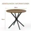 Ümmargune söögilaud 90 cm metalljalgade ja pruuni viimistlusega | E-pood Tootemaailm Ümmargune söögilaud mõõtudega 90 cm, metallist jalad ja pruun viimistlus, laua kõrgus 78 cm. Minimalistlik ja stiilne disain sobib igasse koju.