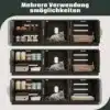 Kassi kapp kraapimispostiga ja ventilatsiooniga 140x40x45 cm | E-pood Tootemaailm Mitme identse musta kassi kapp kraapimispostiga ja ventilatsiooniga, mõõtudega 140x40x45 cm, kuvab erinevaid kasutusviise, sealhulgas jalanõude, kassi, toidu ja kassiliivakasti hoidmiseks.
