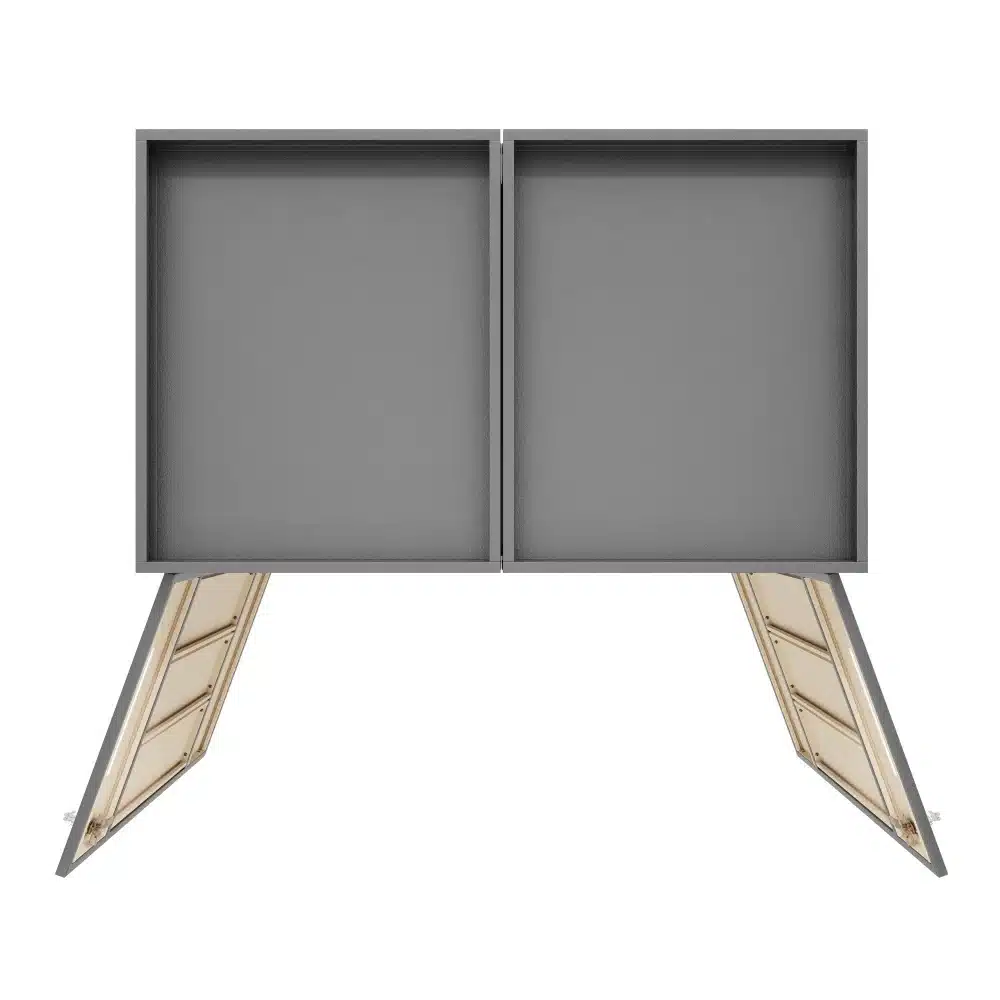 Hall prügikastikapp istutuskastiga, lukustatava uksega õuemööbel, mõõtudega 132x124 cm, taustal valge sein.