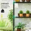 Kasvuhoone UV-kaitsega, 3 tasandit, lukuga uks, 143x74x190 | E-pood Tootemaailm Kasvuhoone UV-kaitsega, 3 tasandit, lukuga uks, 143x74x190, kuvab mitmetasandilisi riiuleid potitaimedega, taustal lopsakas rohelus ja dekoratiivsed potid.