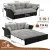 Diivanvoodi 3-in-1, samet, queen-size, 190 cm, | E-pood Tootemaailm Diivanvoodi 3-in-1, samet, queen-size, 190 cm, nutikas ja mitmekülgne lahendus elutuppa ning magamistuppa. Pildil on helehalli sametkattega diivanvoodi koos täpsete mõõtudega, mis näitavad selle kompaktseid, kuid ruumikasutust optimeerivaid omadusi, pakkudes samal ajal elegantset stiili ja mugavust.