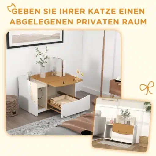 Kassiliivakasti kapp sahtliga tamm/valge 78x50x51 cm | E-pood Tootemaailm Foto näitab kaasaegset Kassiliivakasti kappi sahtliga tamm/valge värvusega, mõõtmetega 78x50x51 cm. Kapp asub valgusküllases elutoas, puitpõrandal, beige diivani ja neutraalse disainiga vaiba kõrval. Kapil on avatud sahtel ja peal asetatud dekoratiivsed esemed nagu valge vaas ja raamatud.