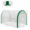 Kasvuhoone metallraamiga, valge, lukuga uksed, 3.5x2x2m | E-pood Tootemaailm Valge metallraamiga kasvuhoone mõõtudega 3.5x2x2m, varustatud lukustavate ustega, seisab rohelisel murul. Konstruktsioon on stabiilne ja vastupidav, tagades taimedele ideaalse kasvukeskkonna.