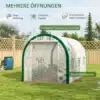 Kasvuhoone metallraamiga, valge, lukuga uksed, 3.5x2x2m | E-pood Tootemaailm Valge metallraamiga kasvuhoone, millel on lukuga uksed, asetseb rohelisel murul ja on ümbritsetud puidust aiaga. Kasvuhoone mõõtmed on 3.5x2x2m.