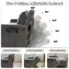 Hall diivanvoodi USB-laadijaga, millel on viiepunktiliselt reguleeritav seljatugi erinevates asendites valgel taustal.