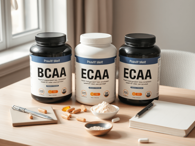 BCAA: millal valida EAA või proteiin | E-pood Tootemaailm BCAA, EAA ja proteiinipulbri võrdlust kujutav toidulisandite kompositsioon