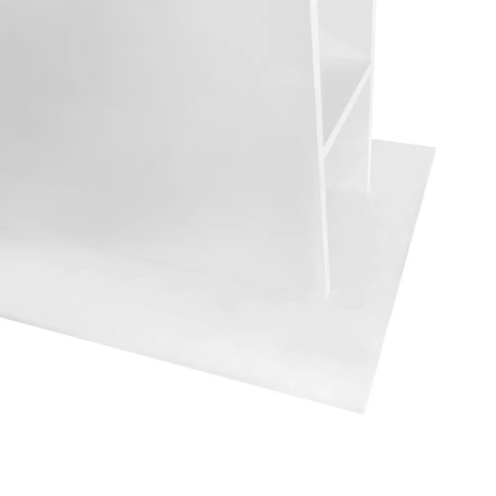 Valge söögilaud panipaigaga, pikendatav ja ruumisäästlik, kaunistab stiilset kööki. Mootorita konstruktsioon, praktilised riiulid kummalgi küljel. Minimalistlik disain.