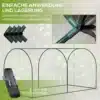 Aiakaitsevõrk köögiviljadele 249x120x120cm kahe lukuga | E-pood Tootemaailm Metallist raamile kinnitatud aiakaitsevõrk köögiviljadele, mõõtmetega 249x120x120cm, roheline raam ja must võrk. Tootel on kerged ühendamis- ja lahtivõtmistorud ning kaasas on kandekott hoiustamiseks. Taustal on hägused aiataimed.