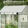 Kasvuhoone kahekordse uksega, tuulekindel, valge, 100x80x150 | E-pood Tootemaailm Kasvuhoone kahekordse uksega, tuulekindel, valge, mõõtmetega 100x80x150, aias, ümbritsetud rohelusega. Valge võrgumaterjal ja ventilatsiooniavad tagavad efektiivse temperatuurikontrolli.
