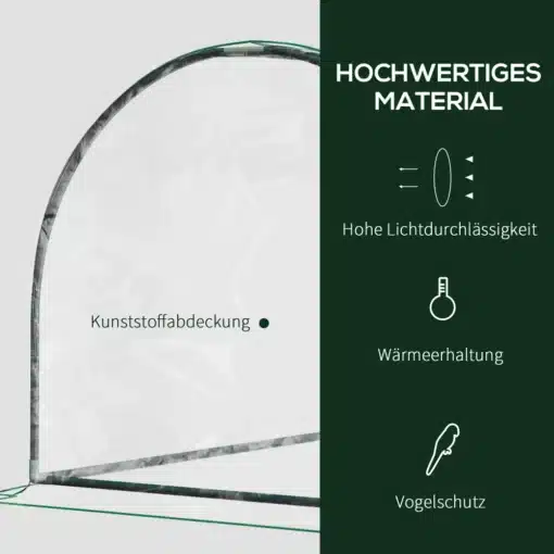 Kasvuhoone uksega, 200x100x80 cm aiataimedele | E-pood Tootemaailm Kvaliteetsest plastikust kasvuhoone uksega, 200x100x80 cm aiataimedele, kõrge valguse läbilaskvusega ja soojuse säilitamise omadustega, sobib taimekasvatuseks aias.