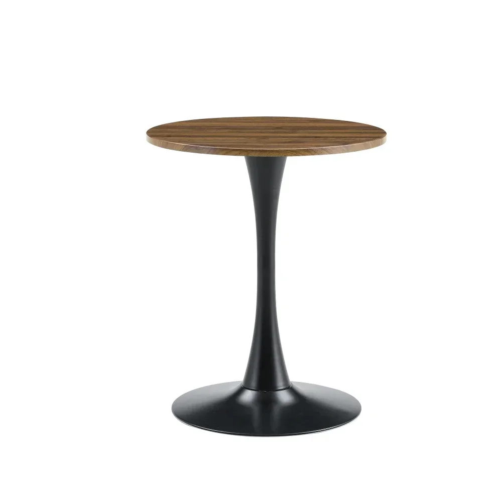 Ümmargune diivanilaud 60 cm, mis on valmistatud pähklipuu MDF-ist, kuldse jalaga, mille modernne disain sobib ideaalselt kaasaegsesse interjööri. Tume ja stiilne pinnaviimistlus lisab elegantsi igale elutoale.