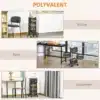 Riiul ratastel must 4-korruseline võrgust korvidega | E-pood Tootemaailm Erinevates ruumides kasutatav musta värvi 4-korruseline riiul ratastel, millel on võrgust korvid, seistes köögis, büroos ja söögitoas heledal puidust põrandal.