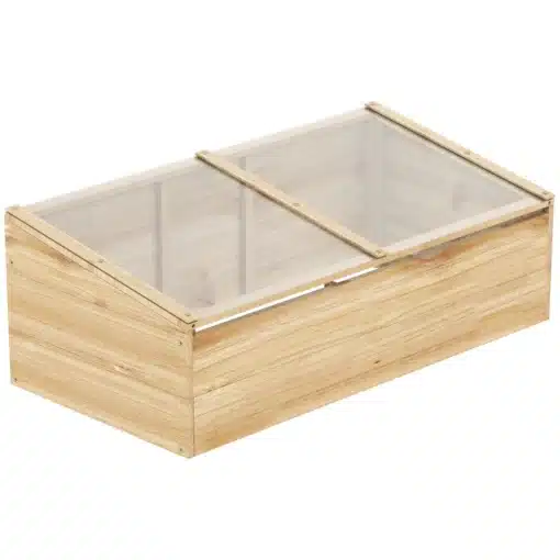 Kasvuhoone külmlava kuusepuust, PC kattega, 100x50x35 cm | E-pood Tootemaailm Kuusepuust valmistatud kasvuhoone külmlava, mille mõõdud on 100x50x35 cm ja mis on kaetud läbipaistva PC kattega. Loomulik puitjas viimistlus ja tugev konstruktsioon, sobiv välikasvatusks.