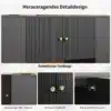 Tume köögisaar, laud-kapp, elegantsete kullavärvi metallkäepidemetega. MDF-materjalist korpus ja tugeva disainiga, mis täiustab igat köögiruumi.