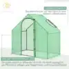 Kasvuhoone aknaga, PVC katte ja terasraamiga 180x100x168 cm | E-pood Tootemaailm Roheline kasvuhoone aknaga, PVC kate ja terasraam, mõõdud 180x100x168 cm, valgustatud päikese käes avatud uksega.