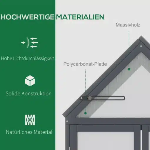 Kasvuhoone 3-korruseline polükarbonaat uste ja lukuga | E-pood Tootemaailm Kasvuhoone 3-korruseline polükarbonaat uste ja lukuga, näidates kvaliteetset massiivpuitu ja polükarbonaatplaatide struktuuri.