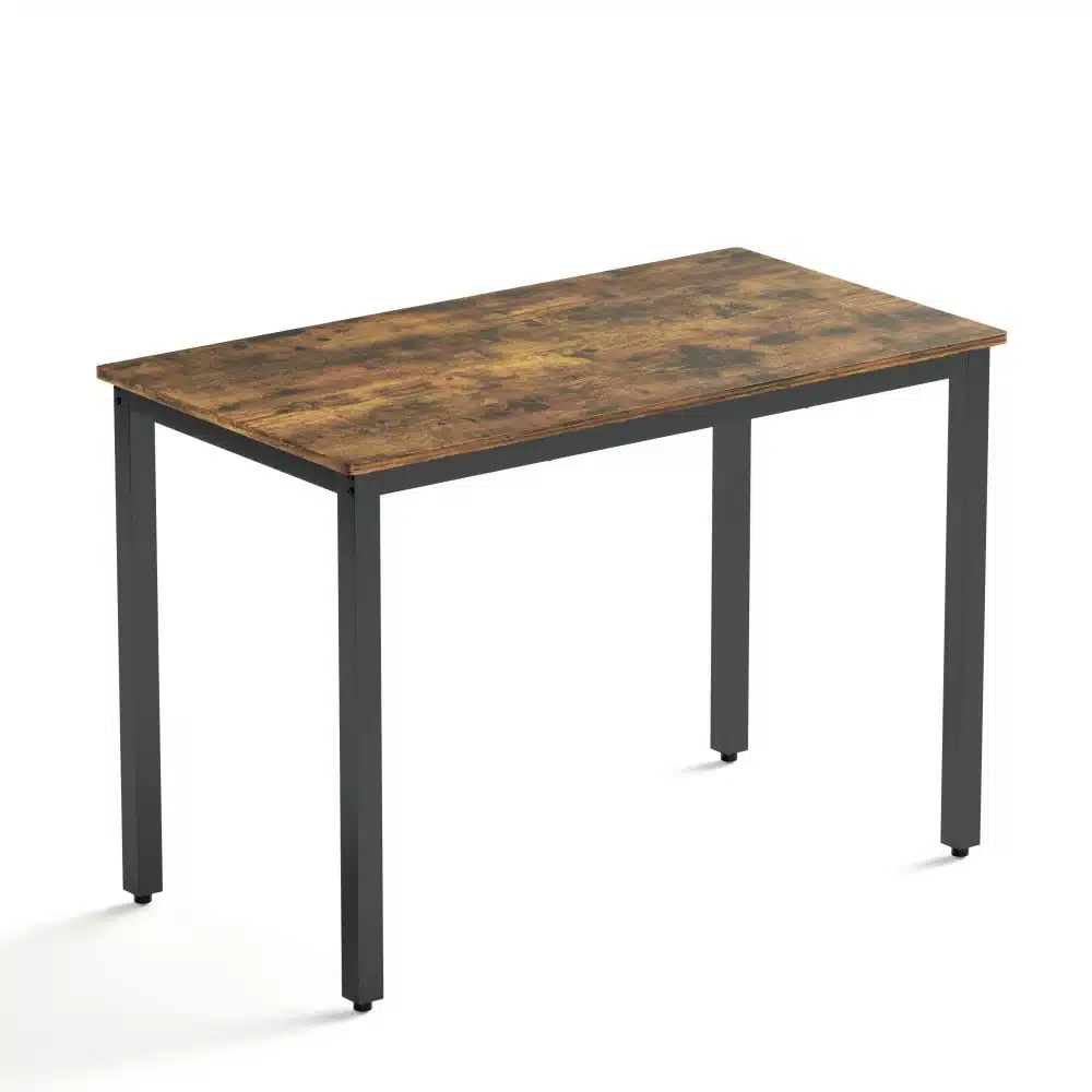 Kompaktne söögilaud mõõtudega 110x60x75cm, millel on vastupidav puidust pealispind sooja pruuni tooni ja mustad metallist jalad. Minimalistlik disain sobib ideaalselt kaasaegsesse interjööri.