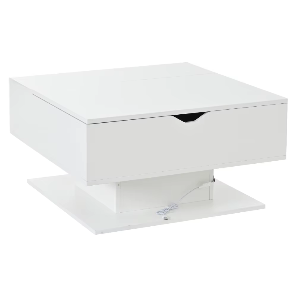 Moodne diivanilaud tõstetava lauaplaadiga, valge kõrgläige, elegantse minimalistliku disainiga. Valge, läikiv pind loob kaasaegse ja puhta ilme, täiendades igat elutuba.