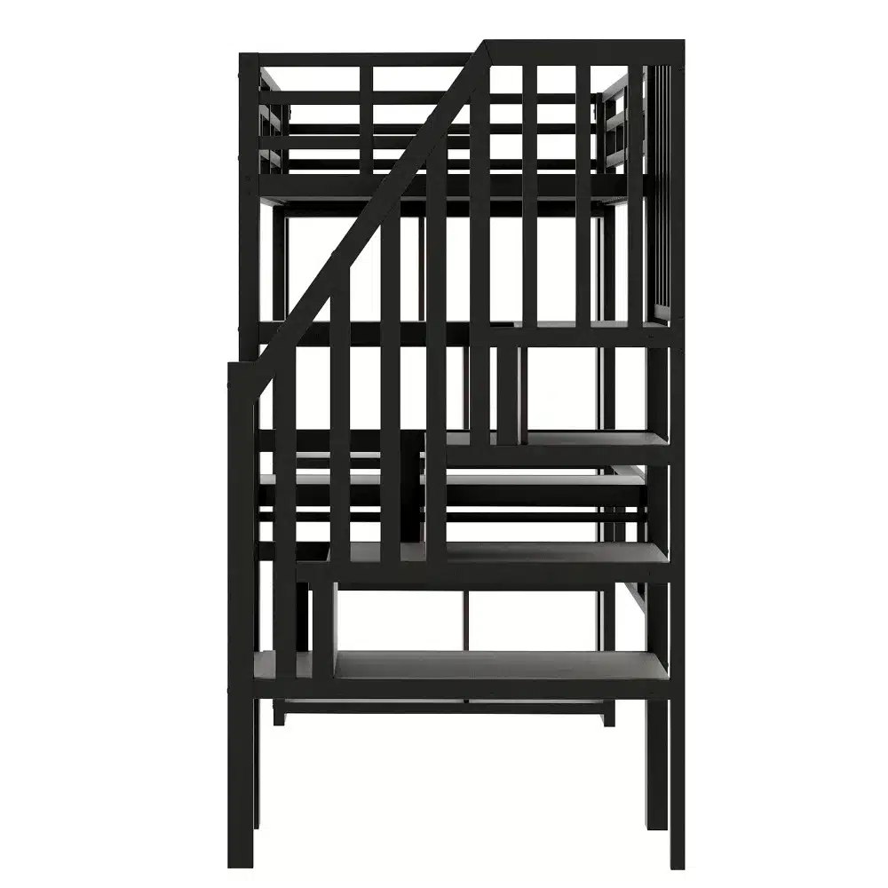 Kaunilt minimalistliku disainiga musta värvi narivoodi, mis on kombineeritud praktilise kirjutuslaua ja efektiivse LED-valgustusega, mõõtudega 90x200 cm.