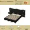 Kvaliteetne voodi LED valgustite ja panipaigaga | E-pood Tootemaailm Kvaliteetne must voodi koos LED valgustitega, panipaigaga, mõõtmetega 168x205 cm ning kõrgusega 117 cm. Minimalistlik disain ja praktilised öökapid rõhutavad voodi funktsionaalsust.