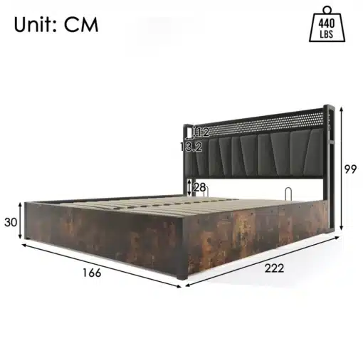 Pesukastiga voodi LED-valgustusega ja USB-laadijaga 160x200 hall | E-pood Tootemaailm Hall pesukastiga voodi, millel on LED-valgustus ja USB-laadijad, mõõtmetega 160x200 cm. Voodil on puhastusvaba polster ja tugev metallraam.