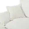 Disain nurgadiivan liigutatav tumba, padjad | E-pood Tootemaailm Valge disain nurgadiivan liigutatava tumbaga ja pehmete patjadega, lisab elegantsi igasse elutuppa.