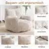 Pehme vahtpolsterdusega kott toolid | E-pood Tootemaailm Pehme vahtpolsterdusega kott toolid, helebeežide sametiliste triipudega kangas, mugav ja ergonoomiline disain, erinevate toestuste lähipildid, taustal hele tuba ja taim.