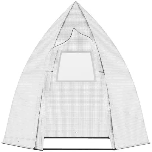 Minikasvuhoone taimedele rulluksega valge 160x140x180 | E-pood Tootemaailm Valge minikasvuhoone taimedele, mille rulluks on avatud ja nähtav võrgulaadne materjal. Taustal neutraalne sein, mis toob esile kasvuhoone kuju ja suuruse mõõtmetega 160x140x180.