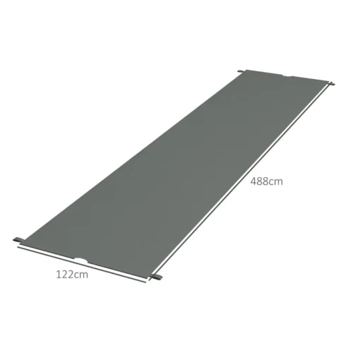 Paviljoni varukatus UV-kaitsega tumehall 3x3 m | E-pood Tootemaailm Paviljoni varukatus UV-kaitsega tumehall 3x3 m, mis on valmistatud vastupidavast ja ilmastikukindlast materjalist. Pildil on näha toote mõõtmed ja halli tooni minimalistlik disain, mis sobib ideaalselt igasse aeda.