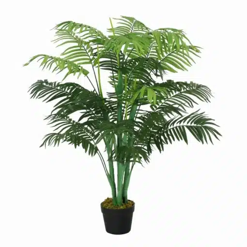 Kunstpalm 125 cm potis, suur dekoratiivtaim elutuppa | E-pood Tootemaailm Kunstpalm kõrges potis, rohelised suured lehed, kunsttaim elutoa dekoratsiooniks.