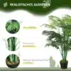 Kunstpalm 125 cm potis, suur dekoratiivtaim elutuppa | E-pood Tootemaailm Kunstpalm kõrgusega 125 cm mustas potis, roheliste lehtede ja realistliku tüvega, asetatud toa nurka siseruumide dekoratsiooniks.