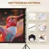 Projektoriekraan 100" 4K kahepoolne kokkupandav statiiviga | E-pood Tootemaailm Projektoriekraan 100-tolline 4K kahepoolne kokkupandav statiiviga, millel on esiplaanil erksalt värviline linnu pilt. Ekraan on venitusvastasest materjalist, mis on vastupidav kortsudele, asub statiivil ja ümbritsetud õrna valgustusega. Taustal on neutraalne sein.