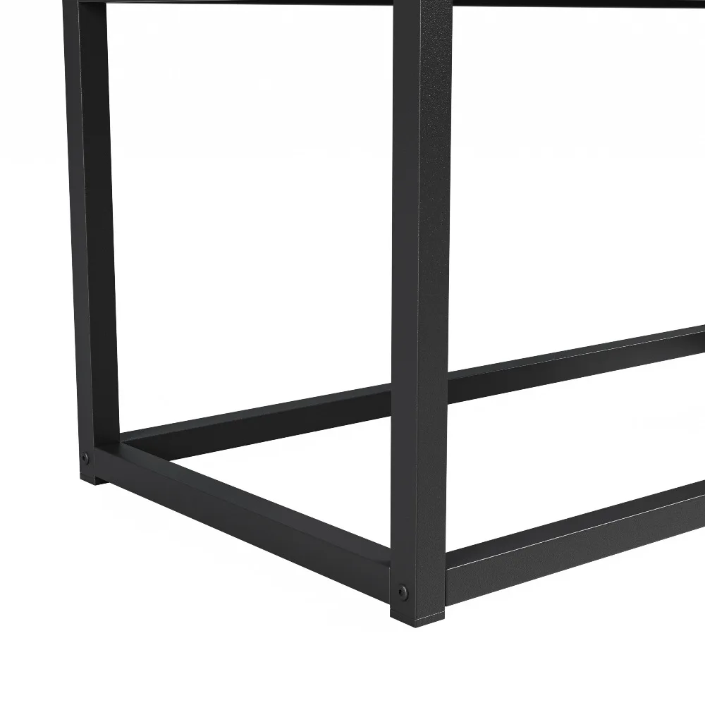 Metallraamiga kunstnahast vintage stiilis pingi tugev must metallraam, minimalistik disain, sobiv modernse interjööri jaoks.