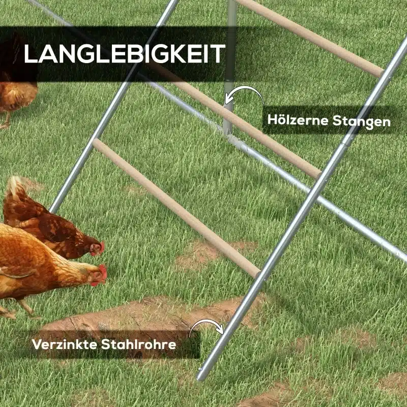 Kanade istumisredel 4 pulgaga, valmistatud ilmastikukindlast terasest ja puidust, rohelise muruga ala taustal.