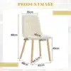 Söögitoolid riidest kangaga, puidust jalad, komplekt 2 tk | E-pood Tootemaailm Söögitool riidest kangaga, naturaalse puidust jalgadega, millel on 36cm laiune ja 88cm kõrge seljatugi, modernne ja minimalistlik disain heledal neutraalsel taustal. Tooli kõrgused ja laiused on selgelt mõõtmetega näidatud.