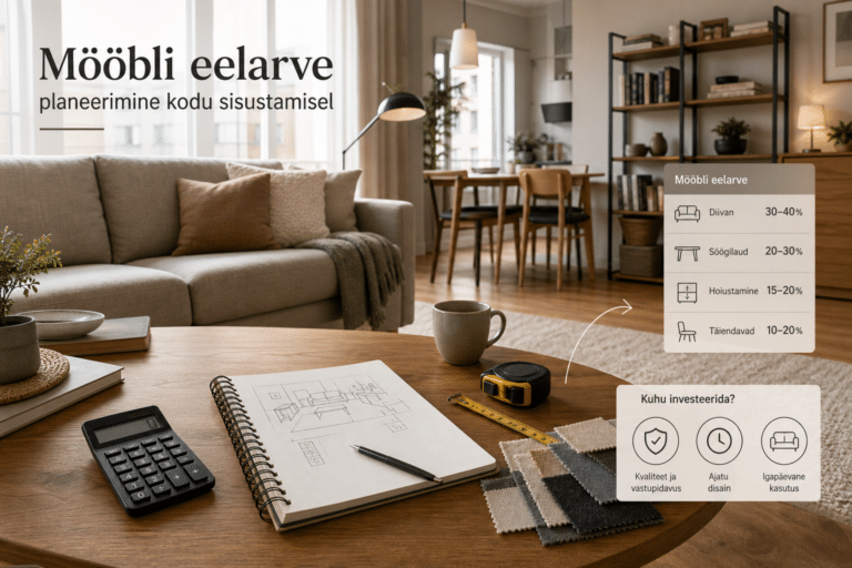 Mööbli eelarve: kuhu investeerida rohkem? | E-pood Tootemaailm Mööbli eelarve planeerimine kodu sisustamisel