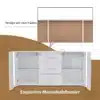 Tv-alus led valgustusega ja mitmeotstarbeline hoiukapp 140x35x70 cm | E-pood Tootemaailm Valge Tv-alus led valgustusega ja mitmeotstarbeline hoiukapp 140x35x70 cm, avatud uste ja sahtlite süsteemiga, puiduspoonist pealispind, diameetris konstruktsioon kaardipilt. Elegantne ja funktsionaalne mööbel elutuppa.
