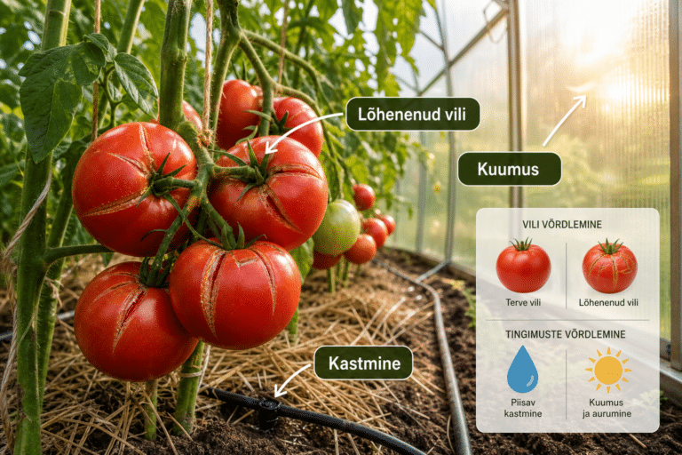 Tomatid lõhenevad? Kastmine pole alati süüdi | E-pood Tootemaailm Lõhenenud küpsed tomatid kasvuhoones