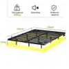 Voodi raam 120x200 led-valgustuse ja laadimisjaamaga metallist | E-pood Tootemaailm Must voodi metallraam mõõtudega 200 x 120 cm, kandevõime 200 kg ja 23 cm kõrgus