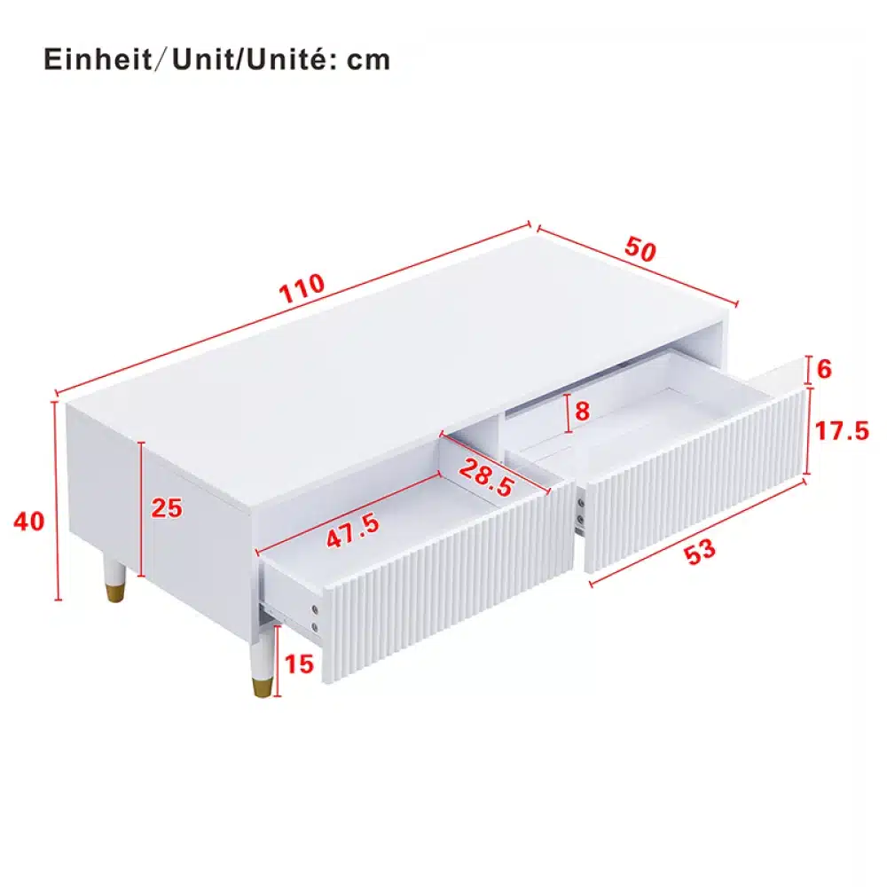 Valge kaheinimese voodi mõõtudega 110 x 50 x 40 cm, kahe sahtliga