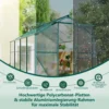 Kasvuhoone alumiiniumist karkassiga 4,75 m² ja liuguksega | E-pood Tootemaailm Polükarbonaatpaneelidest kasvuhoone alumiiniumraamiga, vihma ja tuule käes